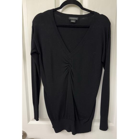 Trouve black long sleeve size small cashmere blend v neck sweater - Picture 1 of 7